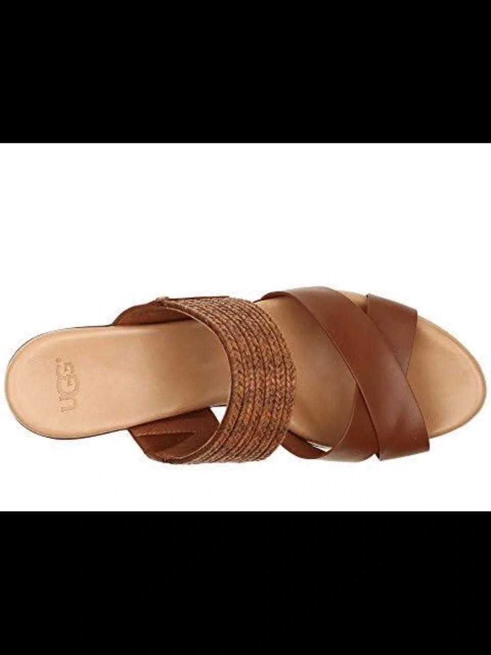 UGG Women’s Brown Braided Espadrille Wedge Sandals
